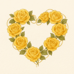 yellow rose heart wreath icon